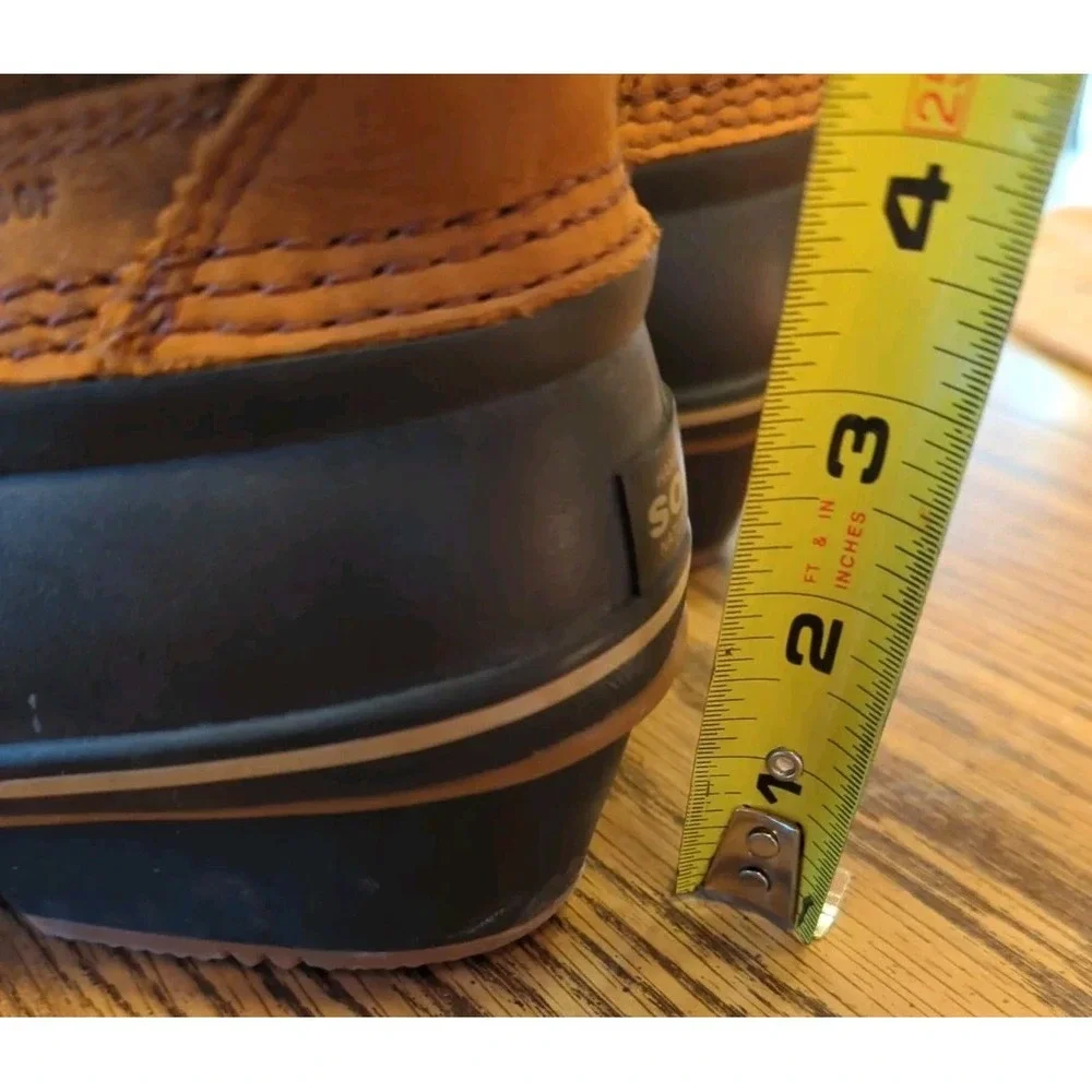 Sorel Women's Winter‎ Fancy Lace II Boots Brown Leather Mid Calf Boots Size 9.5